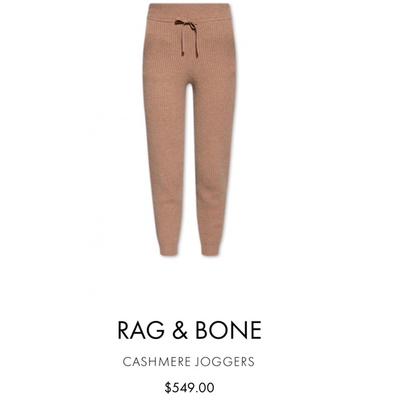 Rag & Bone Cashmere Ribbed Joggers (Size: L) - Picture 3 of 12